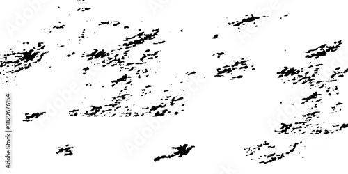Distress urban overlay spotted concrete grain surface grainy noise rust wall grunge black splatter and white background. damaged chalk crack rough ink wall texture.	