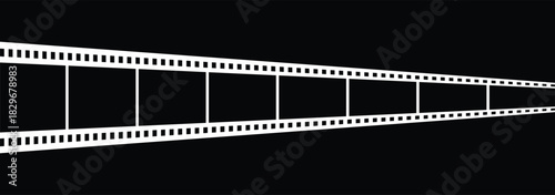 Long vector Film strip icon. Film strip wave lines. Vintage style retro cinema movie strip set. Video tape. Vector illustration. eps 10