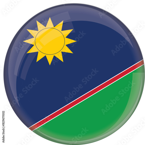 Free Download Button Flag of Namibia– Circular Glossy Style - GFXLoad