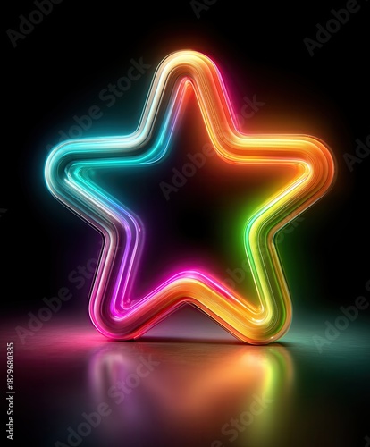 glowing neon star