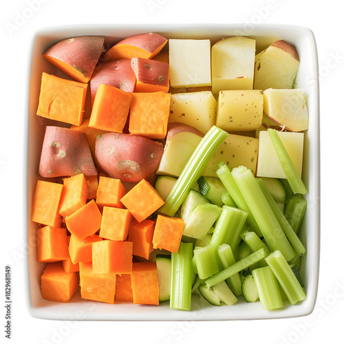 chopped vegetables, chopped vegetables on transparent