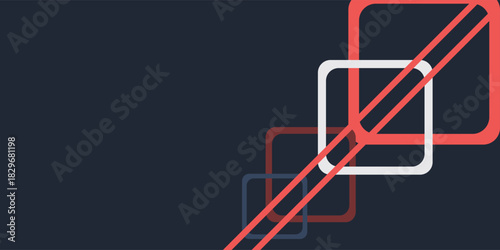 Art & IllustrationBlue and red geometric round checkered web banner template design on black background with space for your text. Vector illustration