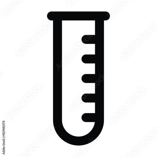 Thin line cylindrical flask, ideal for science labs, chemistry classes, experiments, and educational materials.