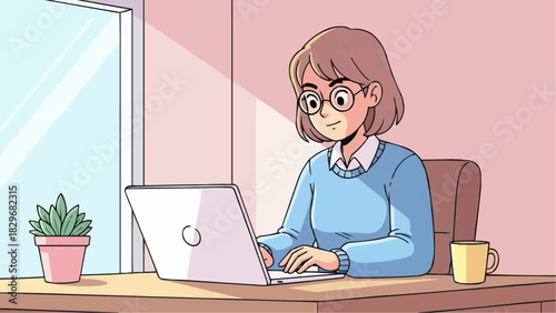 businesswoman working on laptop