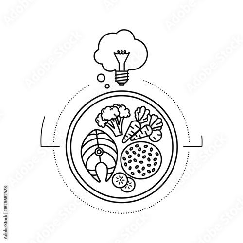 Concept of healthy eating and nutrition ideas isolated on