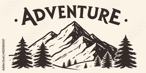 vector illustration of a mountain landscape