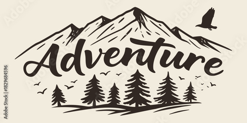 vector illustration of a mountain landscape