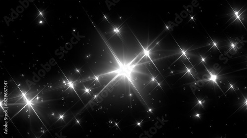High contrast star bokeh pattern on black background