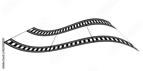  film strip vector with blank frames, perfect for vintage cinema photography and movie reel illustration. seamless vintage filmstrip roll frame. eps 10