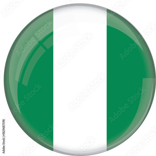 Button Flag of Nigeria– Circular Glossy Style