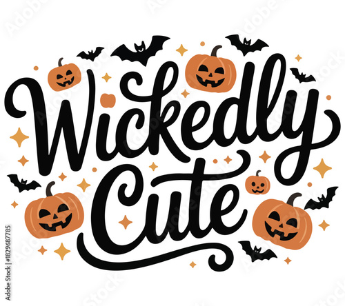 Wickedly cute T-shirt design. Fall T-shirt design.