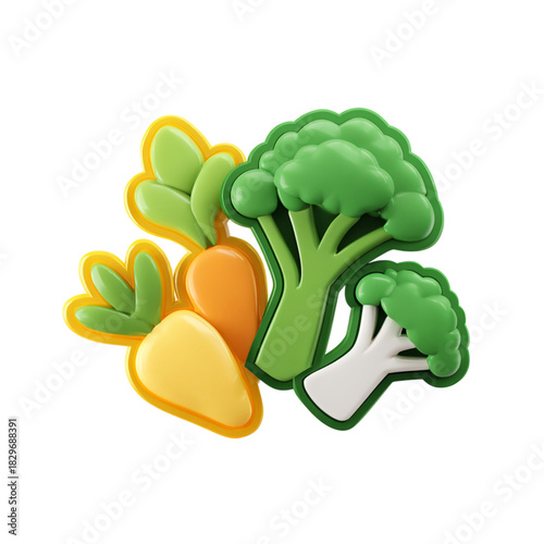 Fresh and healthy vegetables icon food illustration on transparent background