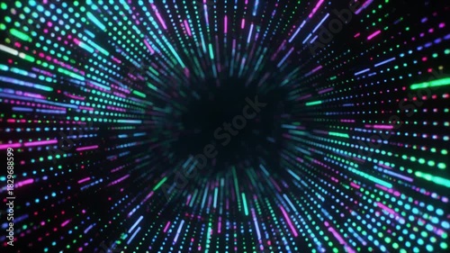 Abstract dark background with arrow dot lighting for cyber technology futuristic concept blur and grain processed