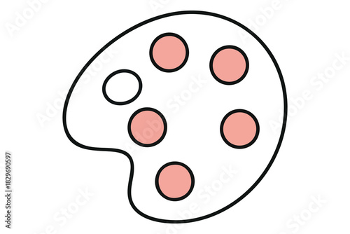 Artist s Paint Palette with Red Colors