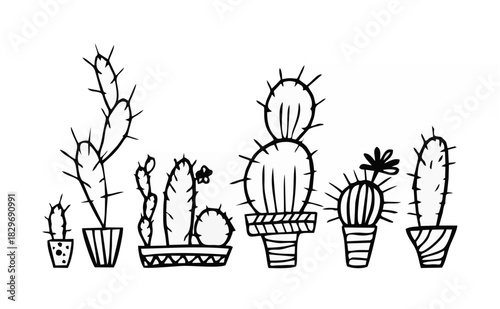 Succulent cactus flower pot v...