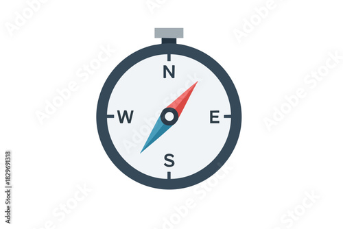 Vector Compass Icon Isolated on White Background