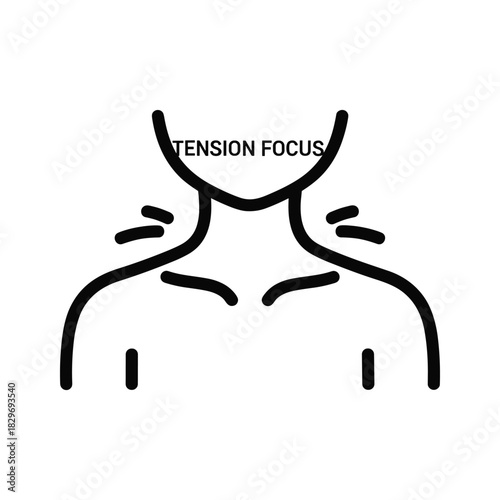 Line icon representing body ease, relief, and circulation with circular arrow and radiating wave symbols isolated on