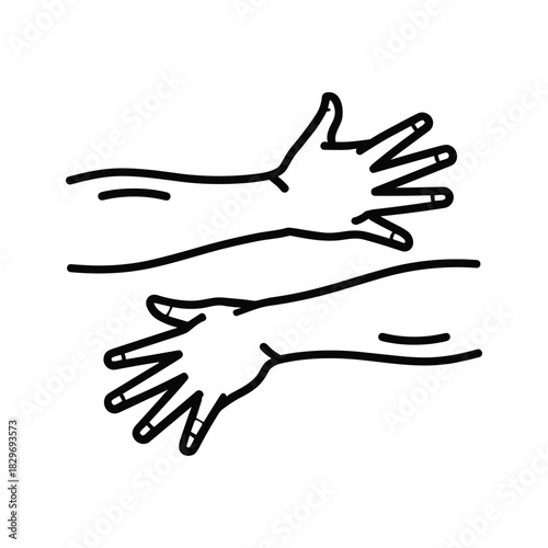 Line icon representing human abdominal muscles, core strength, and waistline with a belt or band illustration isolated on