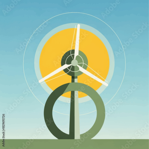 Modern wind turbine generating clean energy for sustainable future.