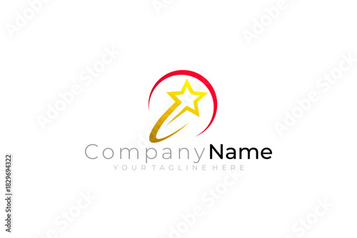 star logo moving rapidly in the solar system, simple design