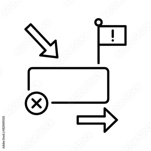 Workflow error concept icon isolated on white background process failure symbol