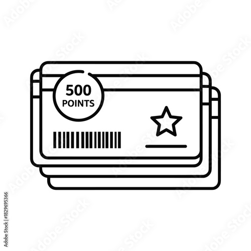 Loyalty program card with points isolated on white background, vector illustration