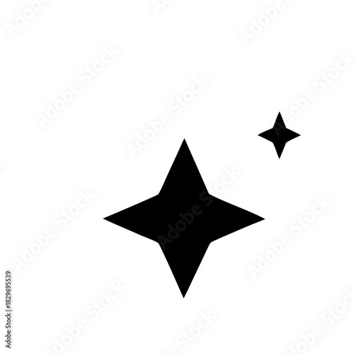Photos Two black stars on a white plain background view on transparent background silho