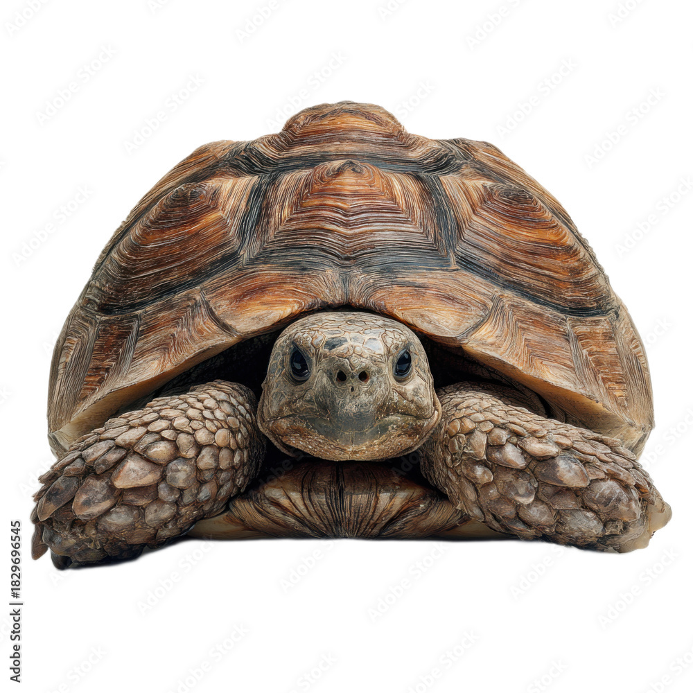 Obraz premium A brown and white turtle is laying on its back