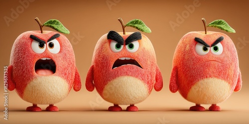 funny apple characters