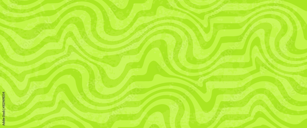 Fototapeta premium Abstract green background with hypnotic wavy lines pattern. Fresh and natural background