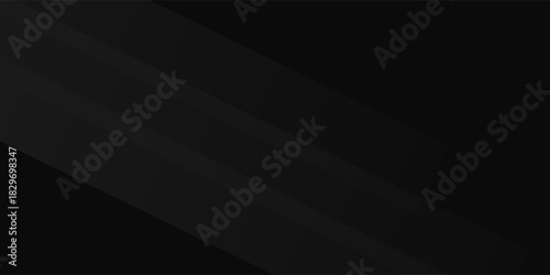 Abstract black banner design background with diagonal geometric overlay layers. Modern square shape graphic element. Suitable for covers, headers, banners, brochures, websites. Vector