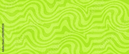 Abstract green background with hypnotic wavy lines pattern. Fresh and natural background
