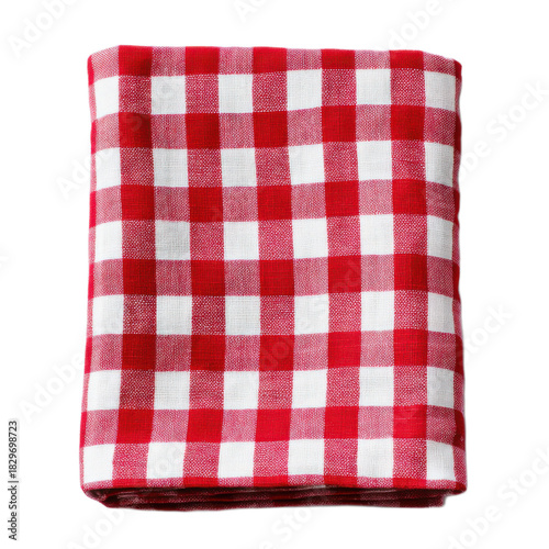A red and white checkered cloth