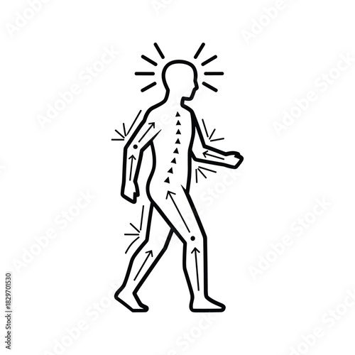 Simple black and white icon representing a person relaxing or sleeping in a reclined position with a pillow, isolated on