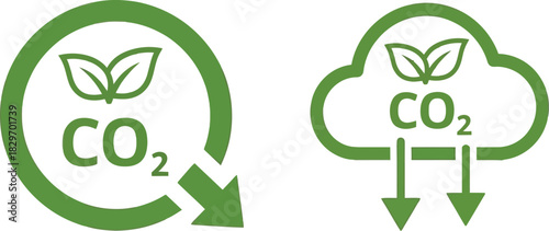 Co2 reduction green energy concept silhouette