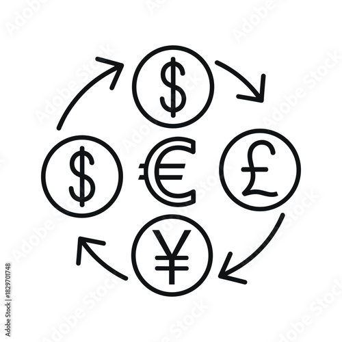 Black and white line icon representing digital creation temporary disposable card generation