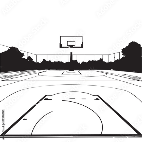 basketball court vector illustration