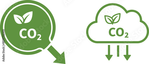 Co2 reduction green energy concept silhouette