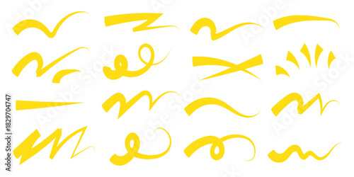 Red squiggle brush scribble underline. Marker pen emphasis highlight red swoosh stroke.