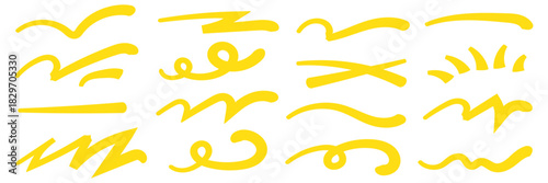 Red squiggle brush scribble underline. Marker pen emphasis highlight red swoosh stroke. Vector swoosh brush underline set for accent, marker emphasis squiggle element. Vector stock illustration 