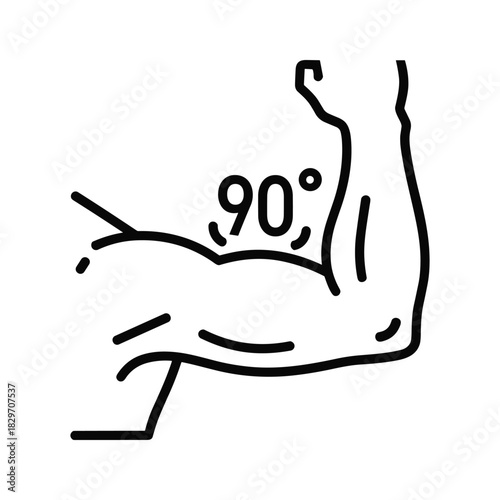 Arm Flexion at 90 Degrees Icon with Bicep Muscle