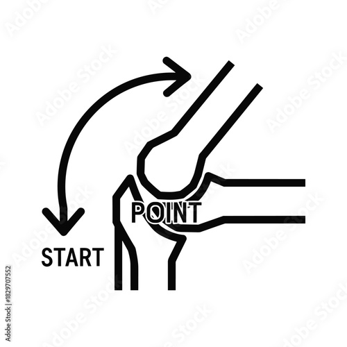 Knee Joint Diagram with Directional Arrow to a Point