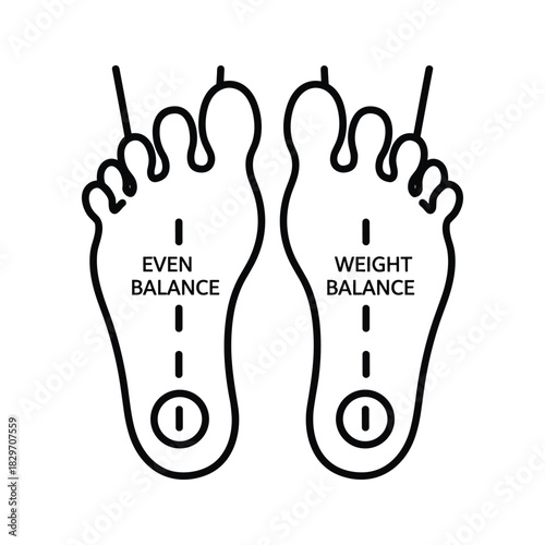 Foot Balance Diagram: Even and Weight Distribution for Posture and Body Mechanics