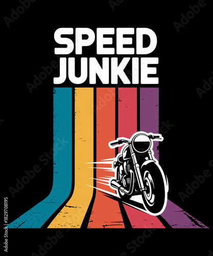 Speed Junkie Dirt Bike Retro Motocross Motorcycle Race