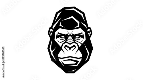 Polygonal Gorilla Portrait Modern and Minimalist Animal Mascot with Geometric Design