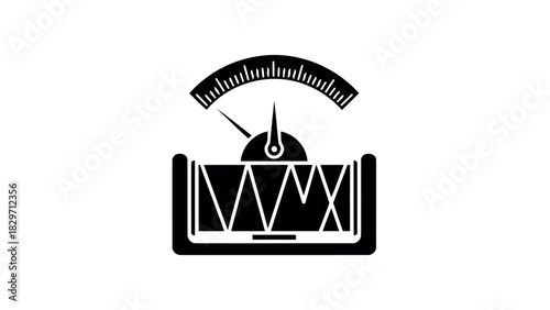 Vintage radio receiver with dial and speaker grille silhouette