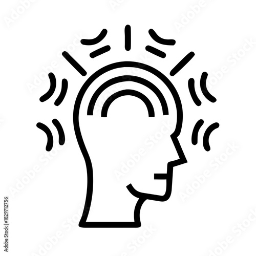 Head with Overwhelming Radiating Waves