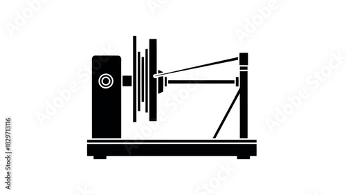 Dilapidated house illustration in black and white silhouette