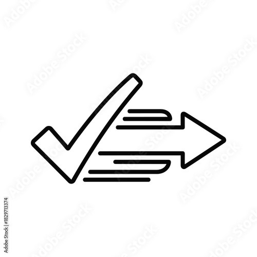 Successful data transfer or process completion icon isolated on