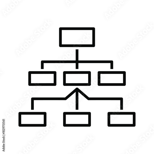 Hierarchical structure icon representing organization and data flow